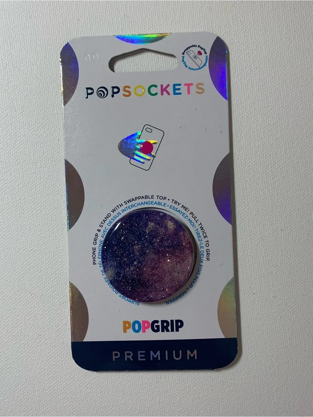 Brand new Purple Galaxy pop grip premium popsocket